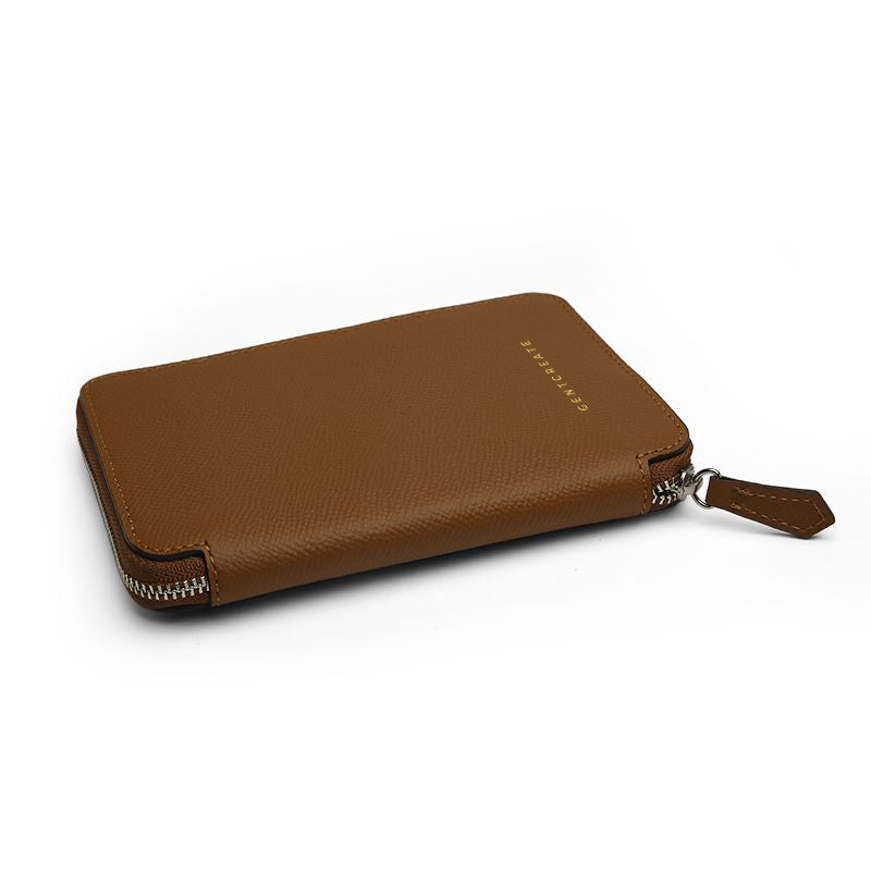 Handmade Epsom Leather Briefcase with Zipper, Bespoke Gift for Men