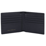 L'interno di un portafoglio in pelle di coccodrillo nero