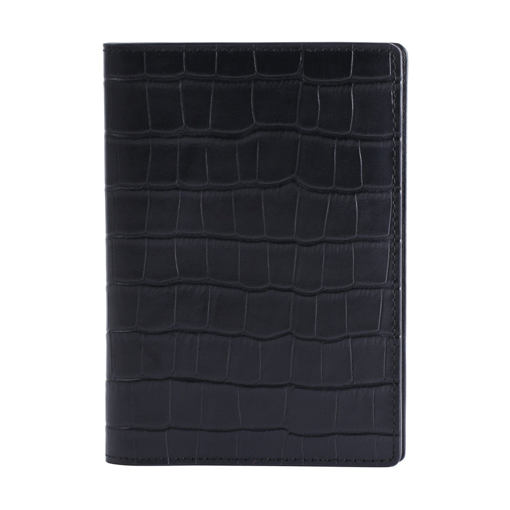 Porte-passeport en cuir de crocodile Porte-passeport en crocodile noir par Gentcreate