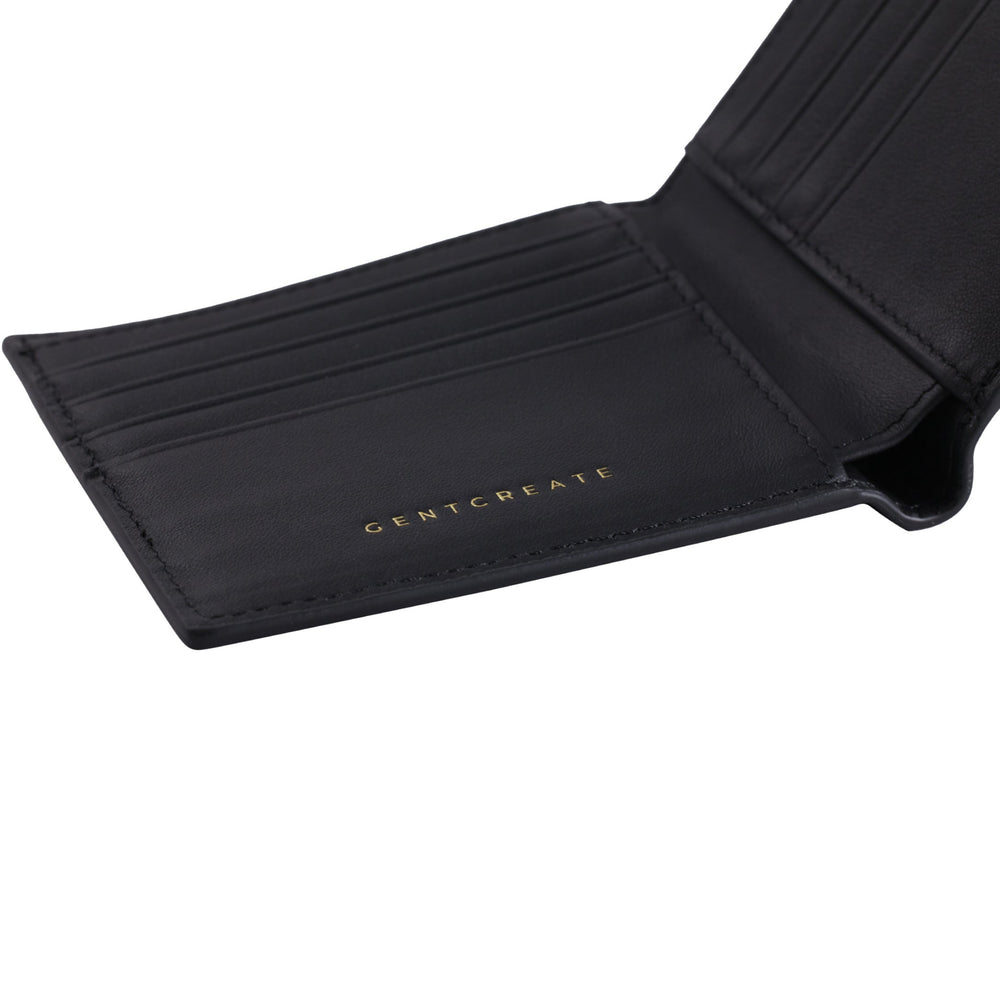 Cartera de piel con relieve de cocodrilo El interior de una billetera de cuero de cocodrilo negro de Gentcreate