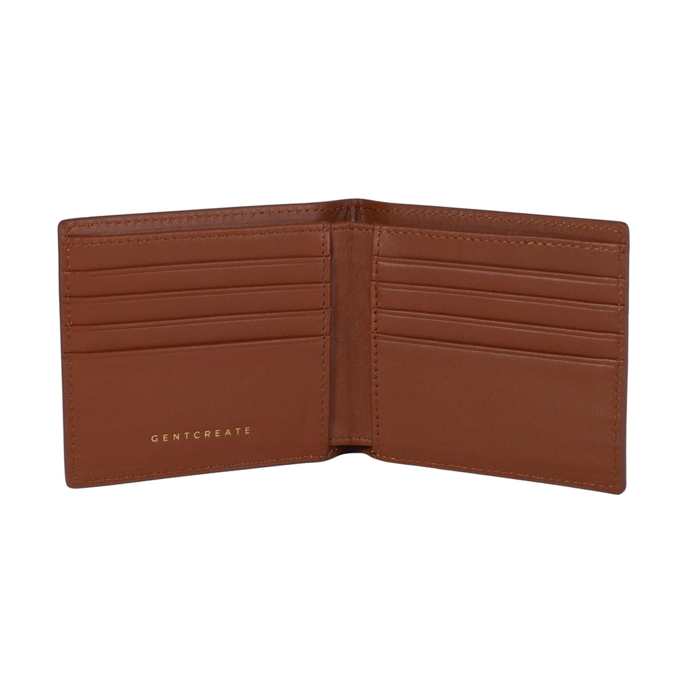 Cartera de piel con relieve de cocodrilo El interior de una billetera de cuero de cocodrilo marrón de Gentcreate