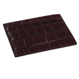 Μπροστινή πλευρά της θήκης Burgundy Crocodile Leather Cardholder από τη μάρκα Gentcreate