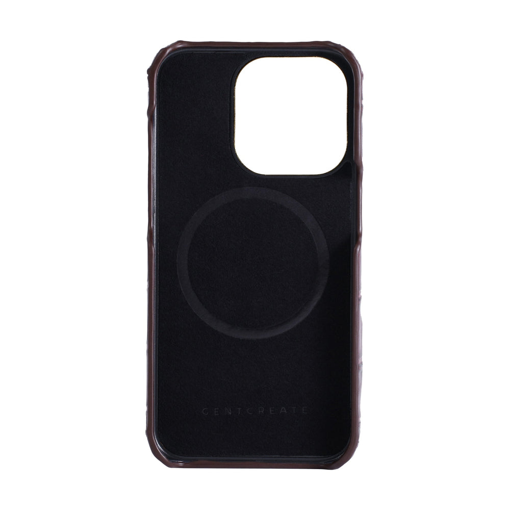 Leather iPhone Case Crocodile Pattern The interior side of the luxury burgundy crocodile case from the brand Gentcreate