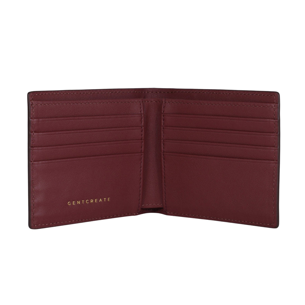 Cartera de piel con relieve de cocodrilo El interior de una billetera de cuero de cocodrilo burdeos de Gentcreate