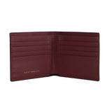 Interno del portafoglio bifold in pelle di lucertola bordeaux di Gentcreate