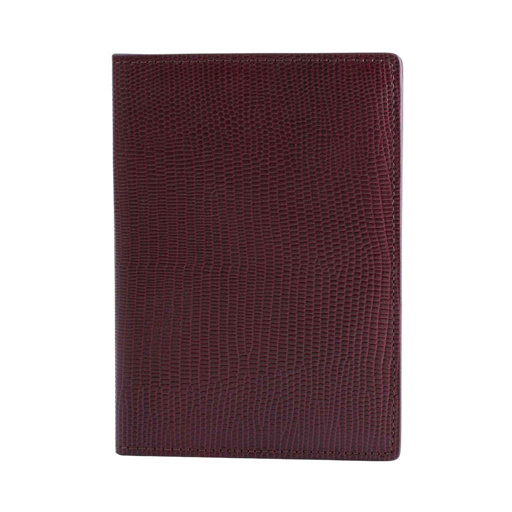 Étui à passeport en cuir de lézard Porte-documents en lézard bordeaux par GENTCREATE
