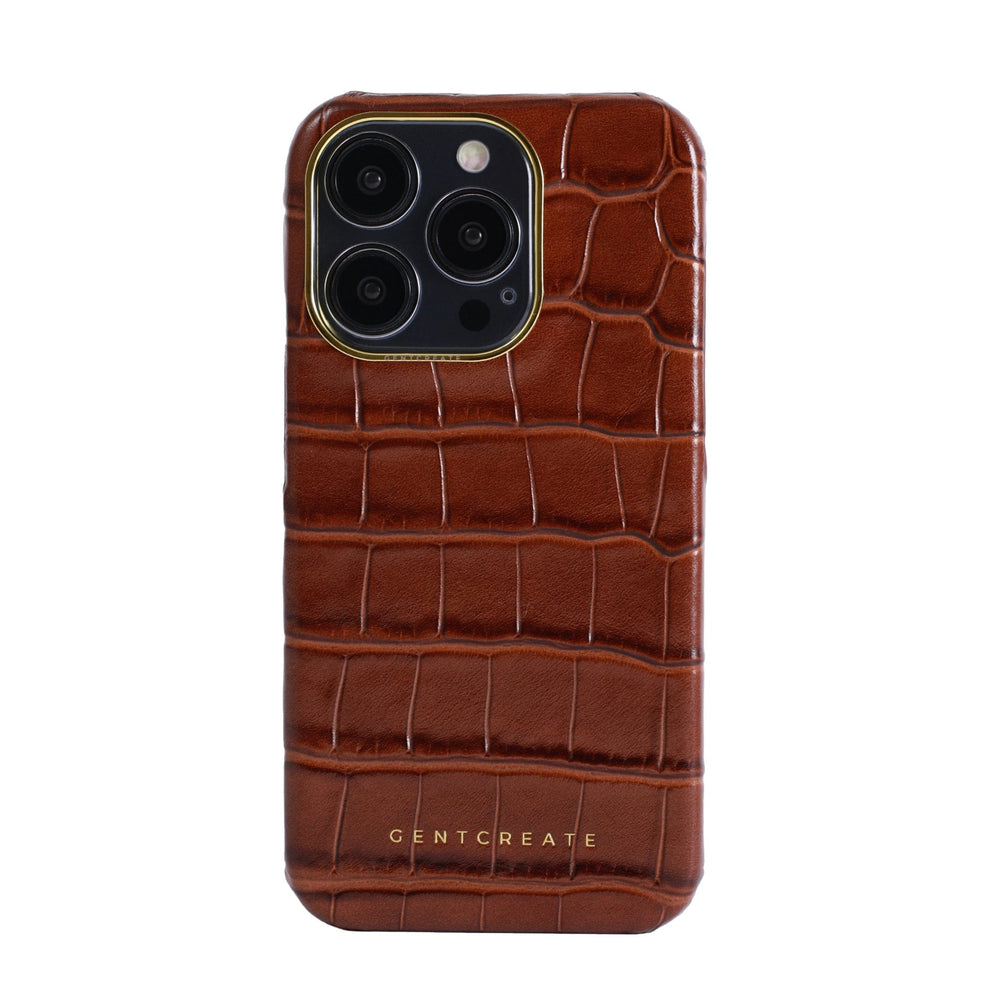 Leather iPhone Case Crocodile Pattern Brown Crocodile iPhone Case from the Gentcreate Brand