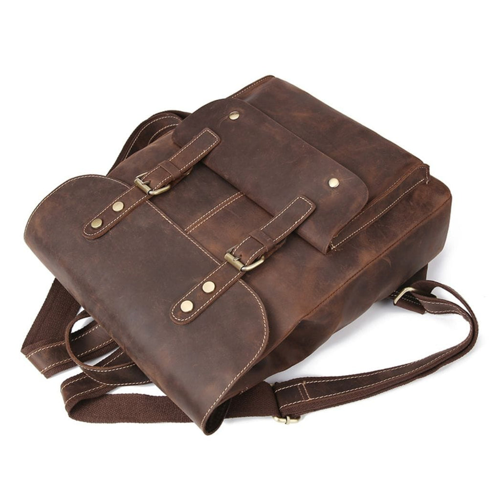 Mochila De Piel Pátina Lutum Mochila de cuero de lujo marrón de Gentcreate