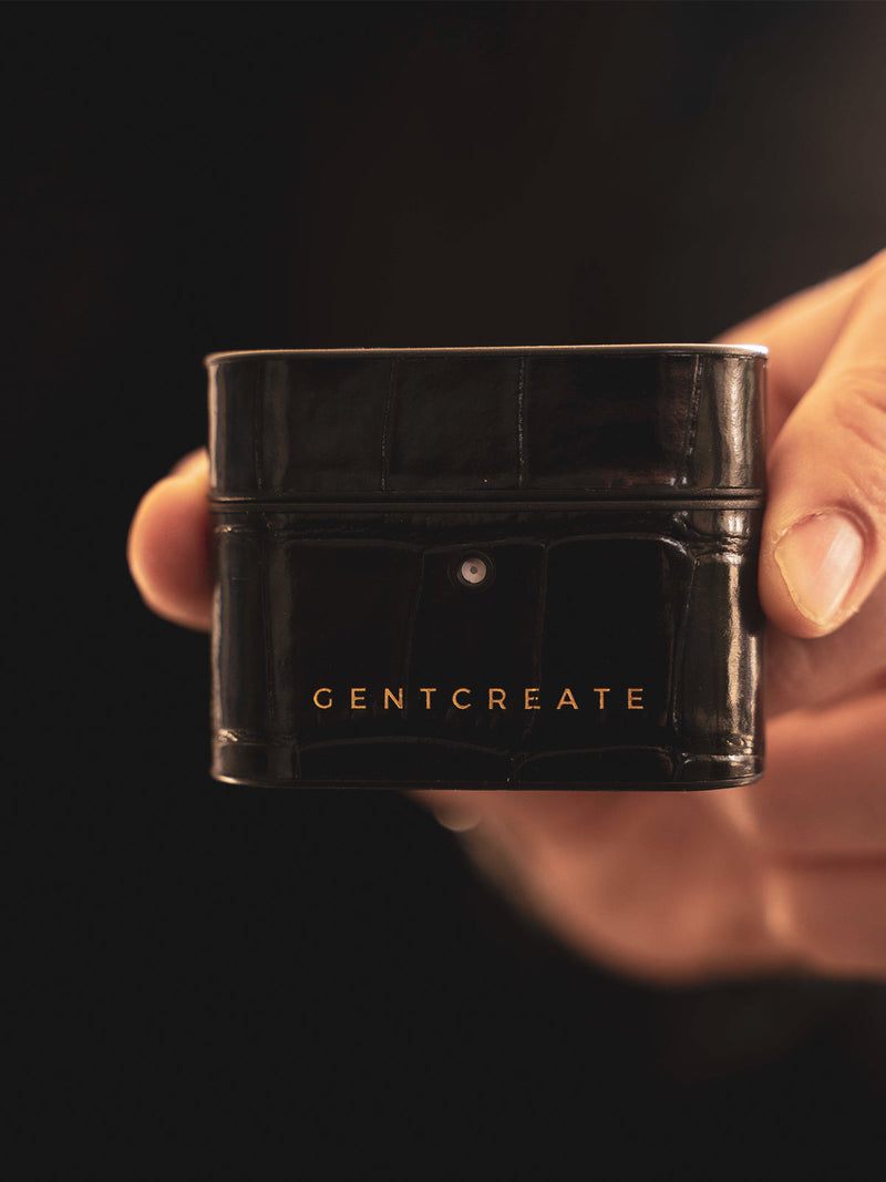 Black AirPods Leather Cases by GENTCREATE