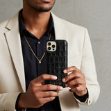 Capa de couro para iPhone Croco brilhante