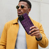 Custodia per iPhone in pelle coccodrillo lucida