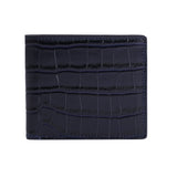 Portafoglio bifold in pelle di coccodrillo blu navy di Gentcreate