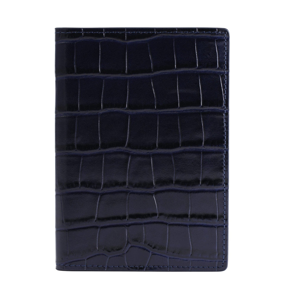 Porte-passeport en cuir de crocodile Porte-passeport en crocodile bleu marine par Gentcreate