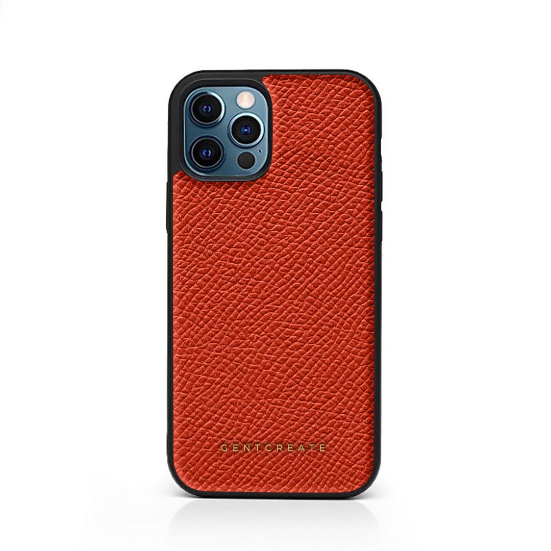 Red Epsom Leather iPhone Case By Gentcreate