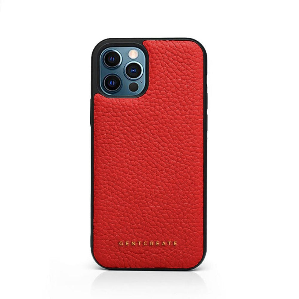 Leather iPhone Case Pebble Pattern Red Pebble Leather iPhone Case By Gentcreate