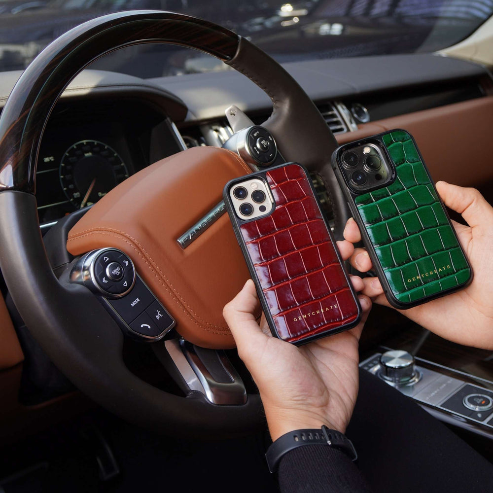 Leather iPhone Case Croco Glossy Crocodile Luxury iPhone Cases By Gentcreate