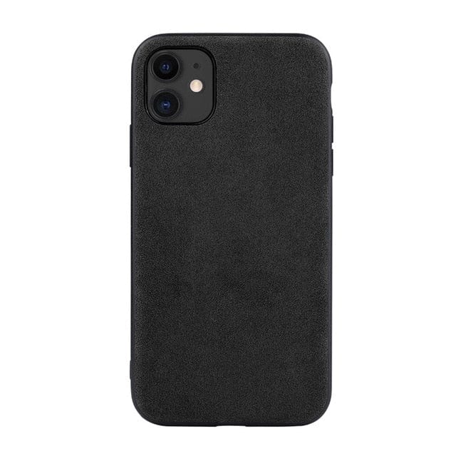 Alcantara iPhone Case iPhone 11 Pro Max / Black Alcantara iPhone Case by Gentcreate