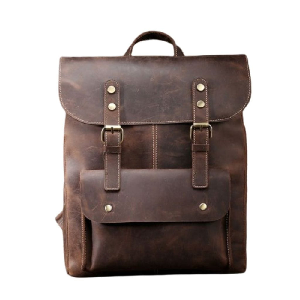 Mochila De Piel Pátina Lutum Mochila de cuero marrón