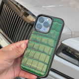 Leather iPhone Case Croco Glossy