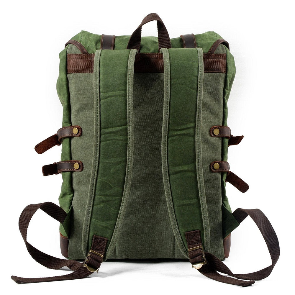 Retro Backpack Esme Retro Backpack "Esme" Green Color From Behind- Gentcreate