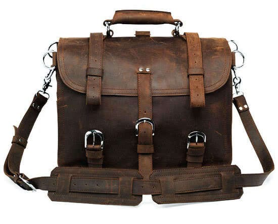 Messenger Bag Experientia i skinn Lær Budveske "Experientia"