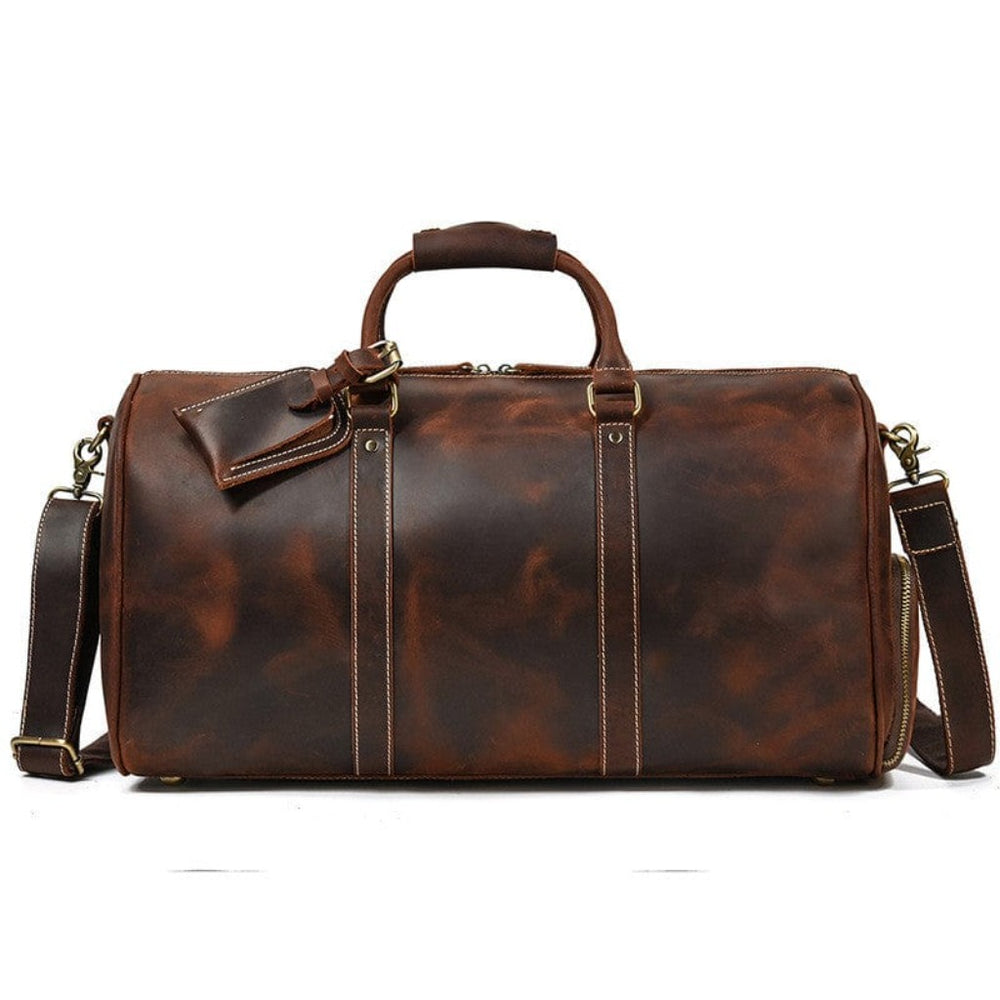 Crossbody-veske i brunt skinn Mørk Brun Lær Bag fra luksus mote merke Gentcreate