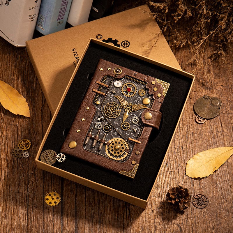 Leather Notebook Scribe European retro personality steampunk creative notebook - Gentcreate