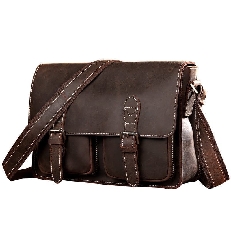 Crossbody-veske i brunt skinn Nuntius Brun Lær Crossbody Bag "Nuntius" - Gentcreate