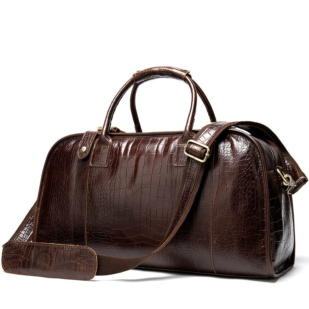 Crossbody-veske i brunt skinn Via Krokodille Brun Lær Crossbody Bag Via - Gentcreate