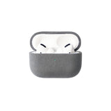 Harmaa Alcantara Airpods-kuori