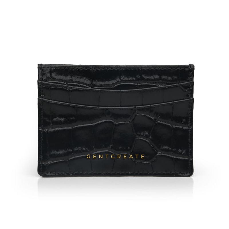 Kartenetui aus Glänzendem Leder  Schwarzer glänzender Lederkartenhalter von Gentcreate.jpg