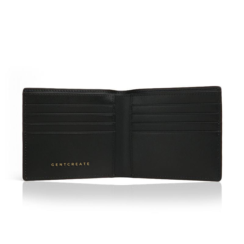 Bifold Geldbörse aus Vollnarbenleder Schwarze Leder-Bifold-Geldbörse Eidechsenmuster von Gentcreate