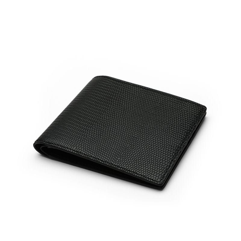 Bifold Geldbörse aus Vollnarbenleder Schwarze Leder-Bifold-Geldbörse Eidechsenmuster von Gentcreate
