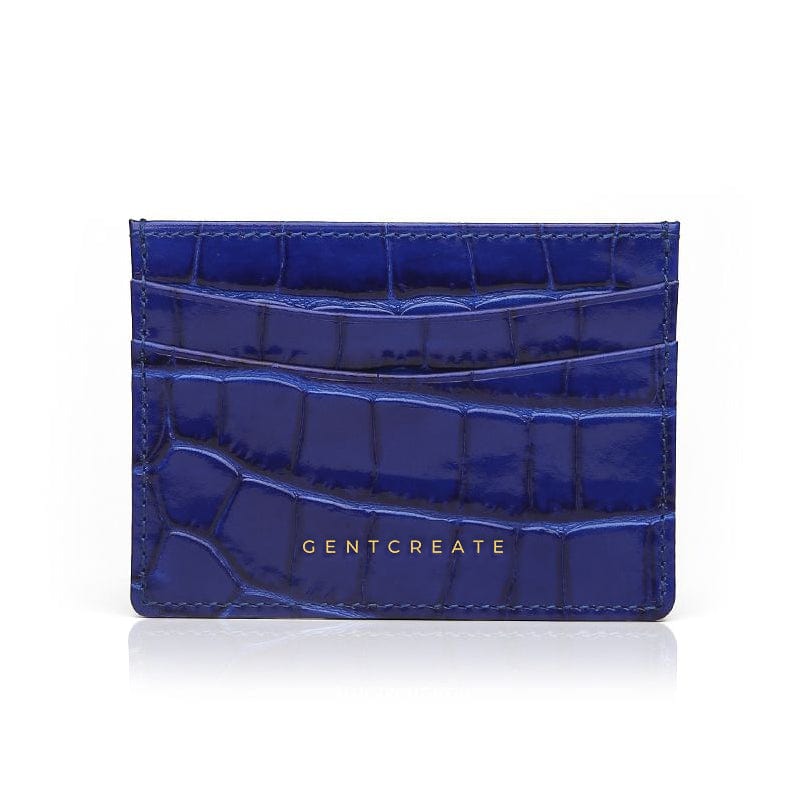 Kartenetui aus Glänzendem Leder  Blauer glänzender Lederkartenhalter von Gentcreate.jpg.jpg