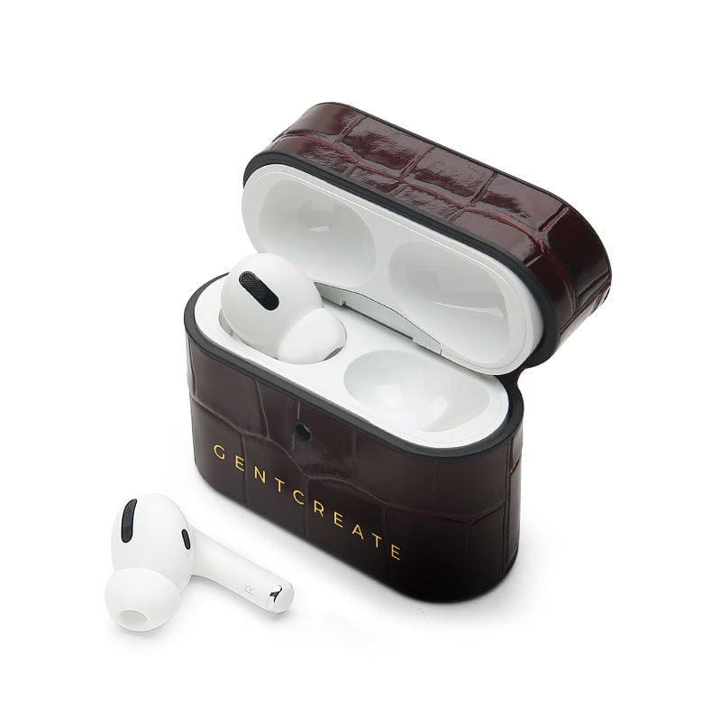 حافظة جلدية لسماعات Airpods Pro حافظة إيربودز برو بورغندية لامعة من جينت كريت