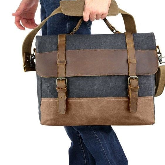 Waxed Canvas Messenger Bag Negotium Canvas Messenger Bag "Negotium" - Gentcreate