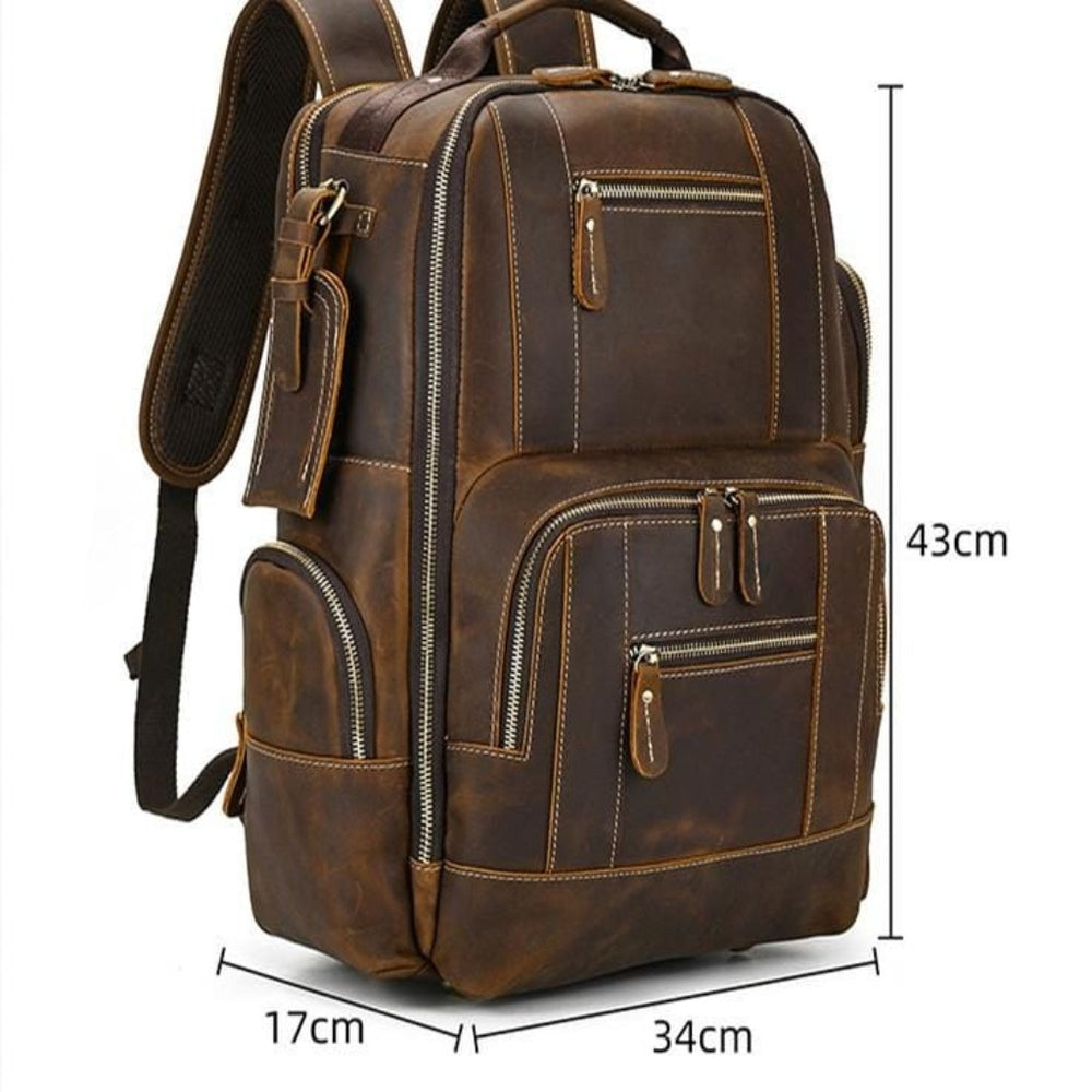 Mochila De Piel Marrón Rex Mochila de Cuero Marrón "Rex" - Gentcreate