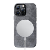iPhone 13 Pro Max / Gray Alcantara MagSafe Case For iPhone 13 by Gentcreate