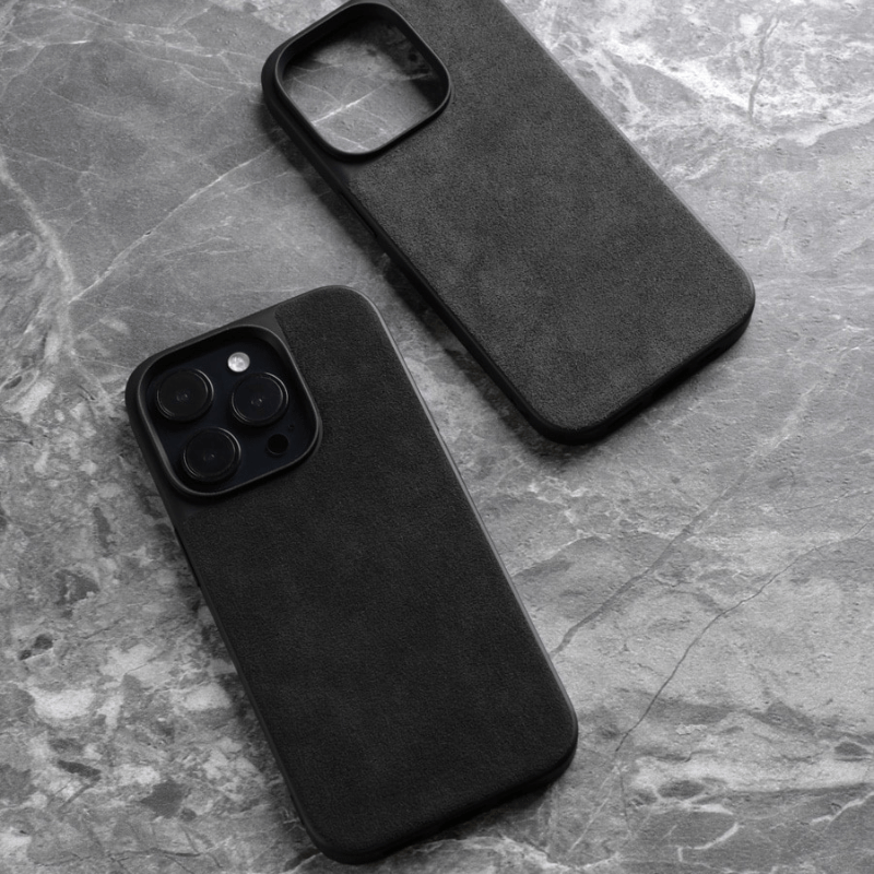 Alcantara Suede iPhone 14 Case Dark Grey Alcantara iPhone Cases  By Gentcreate