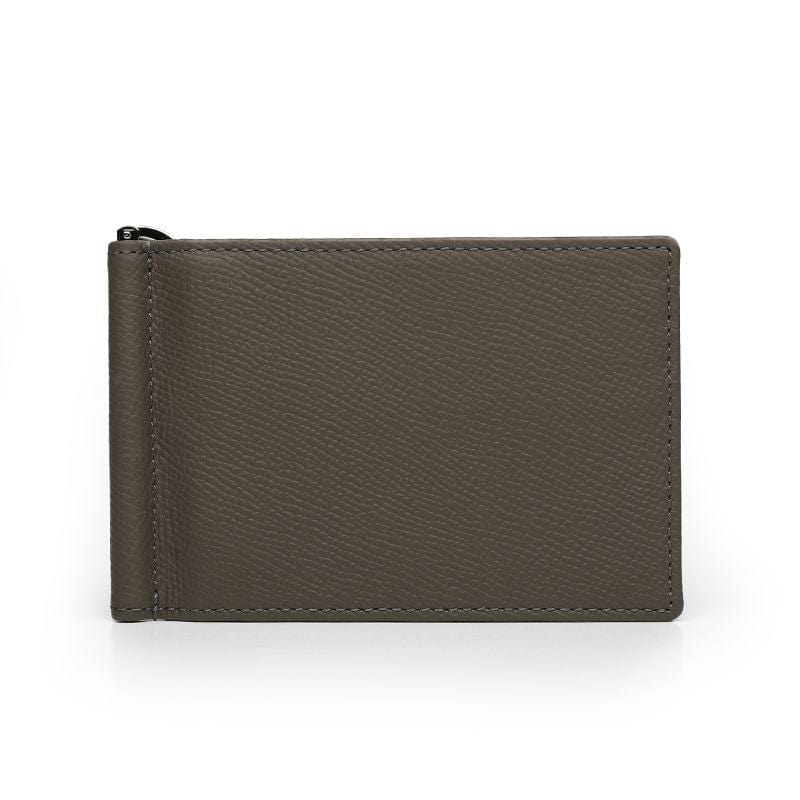 Dark Grey Handmade Epsom Bifold Leather