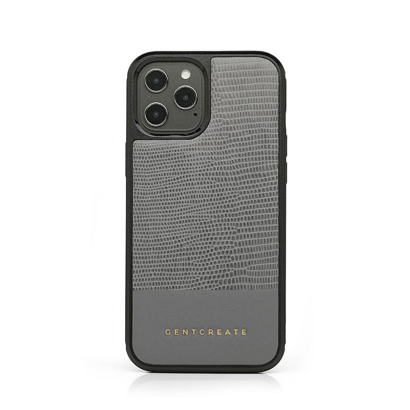 Leather iPhone Case Lizard Pattern Gray Leather iPhone Case Lizard Pattern By Gentcreate.jpg