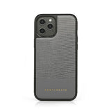 Graues Leder iPhone Case Eidechsenmuster von Gentcreate.jpg