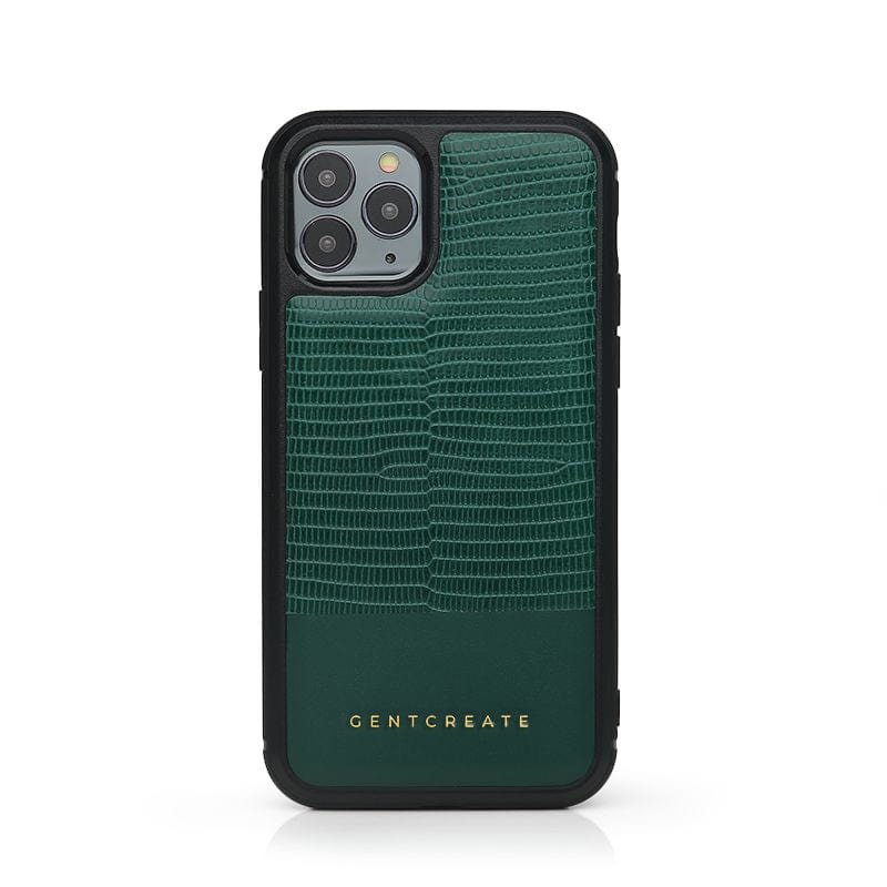 Leather iPhone Case Lizard Pattern Green Leather iPhone Case Lizard Pattern By Gentcreate.jpg