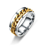 2021 Mode Neue Spinner Ringe für Männer Einfache 8 Mm Breite Edelstahl Rotierbare Männer Ringe Schmuck Geschenk - Gentcreate