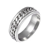 2021 Mode Neue Spinner Ringe für Männer Einfache 8 Mm Breite Edelstahl Rotierbare Männer Ringe Schmuck Geschenk - Gentcreate