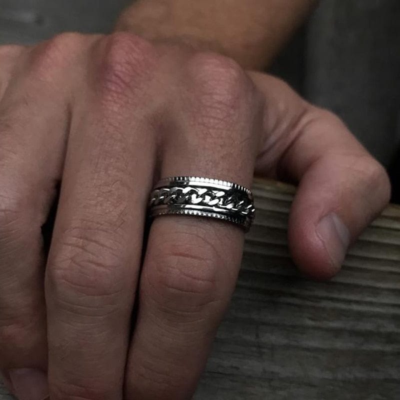Spinnerring 2021 Mode Nya Spinner Ringar För Män Enkla 8 Mm Bredd Rostfritt Stål Rotatable Män Ringar Smycken Gåva - Gentcreate
