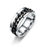 2021 Mode Neue Spinner Ringe für Männer Einfache 8 Mm Breite Edelstahl Rotierbare Männer Ringe Schmuck Geschenk - Gentcreate