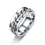 2021 Mode Neue Spinner Ringe für Männer Einfache 8 Mm Breite Edelstahl Rotierbare Männer Ringe Schmuck Geschenk - Gentcreate