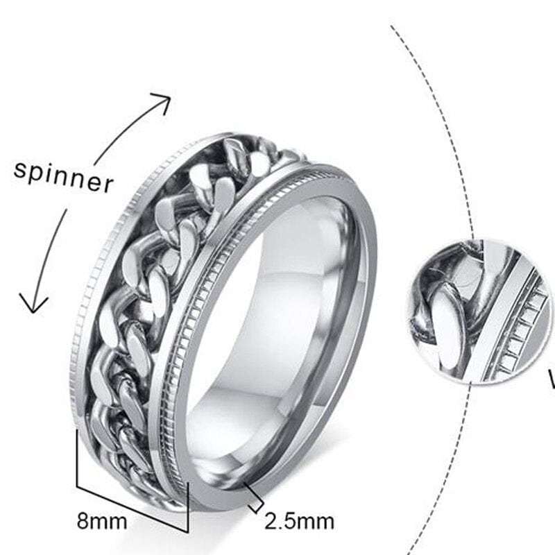Spinnerring 2021 Mode Nya Spinner Ringar För Män Enkla 8 Mm Bredd Rostfritt Stål Rotatable Män Ringar Smycken Gåva - Gentcreate