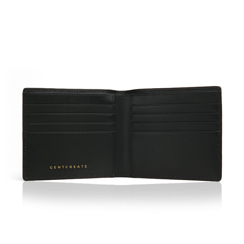Cartera plegable de piel mate Interior de billetera bifold de cuero de Gentcreate